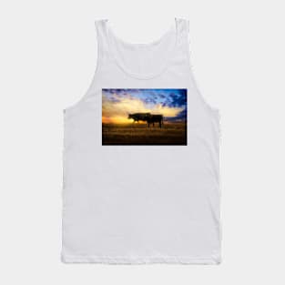 Pair Of Cows At Sunset photograph Tank Top